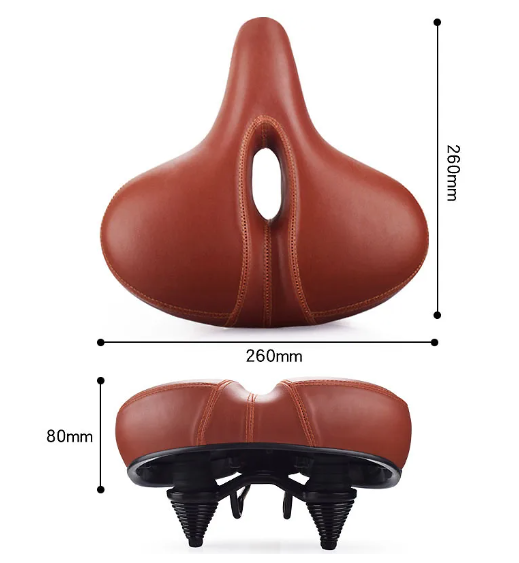 Cyberbike Cushy Tushy Plus Leather Aire Bike Saddle