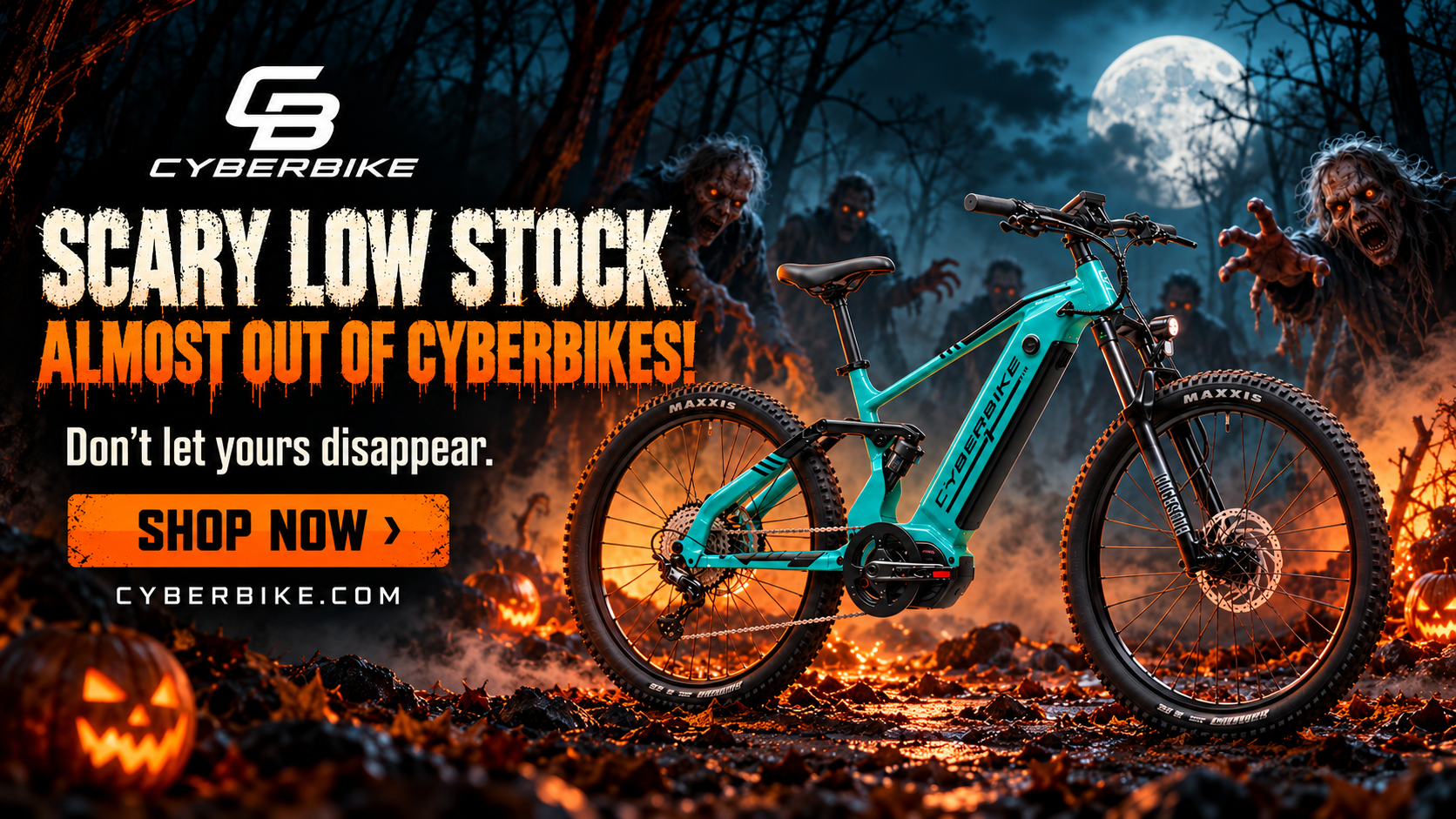 Scary low stock — almost out of Cyberbikes. Don't let yours disappear. Shop now.