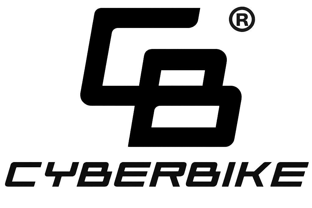 White Logo Cyberbike LLC Logo best ebikes in USA