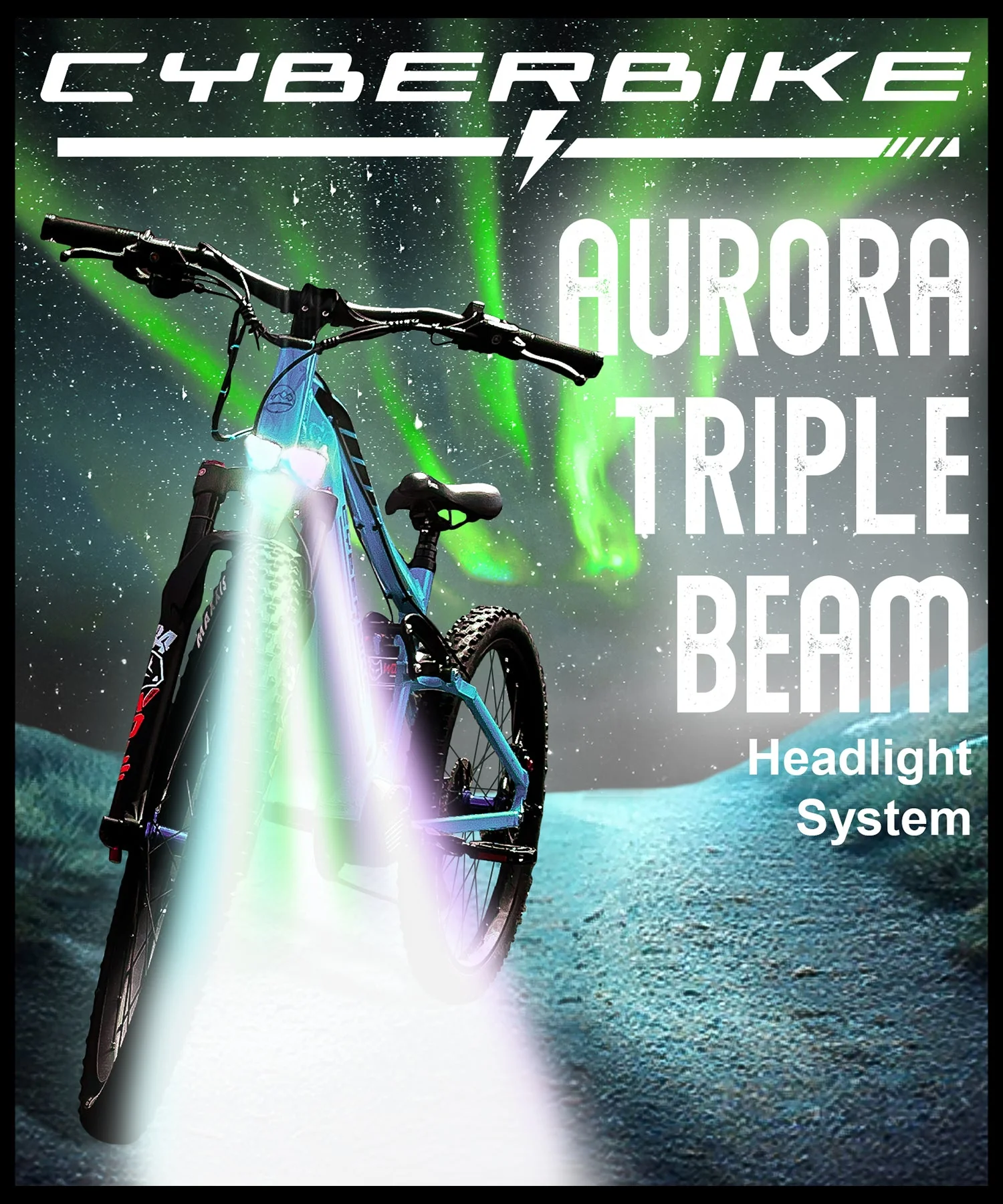 Cyberlight Aurora Triple-Beam eBike Headlight Cyberbike